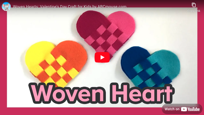 Fun woven heart Valentine's day craft from ABCmouse.com. 